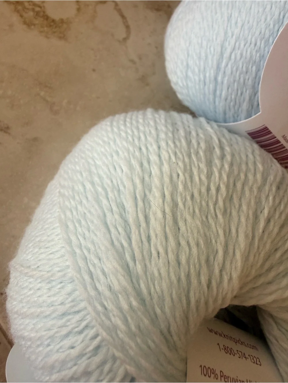 Knit Picks Light Blue Peruvian Highland Wool Yarn - Fingering Weight